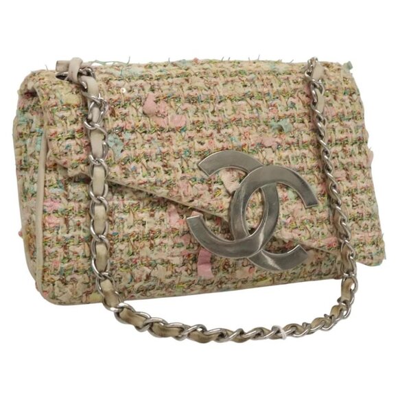 CHANEL Chain Shoulder Bag tweed Pink CC - Picture 1 of 15